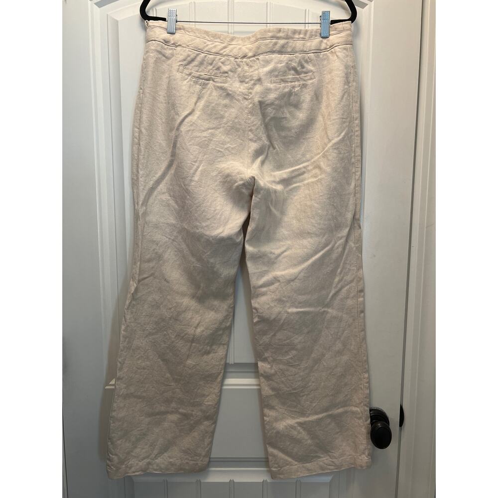 Charter Club Women’s Petite Linen Wide‎ Leg Pull-on Casual Pants Size 14 Beige - Picture 3 of 5